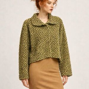 Boho Textural Wool Blend Conceptual Design Jacket